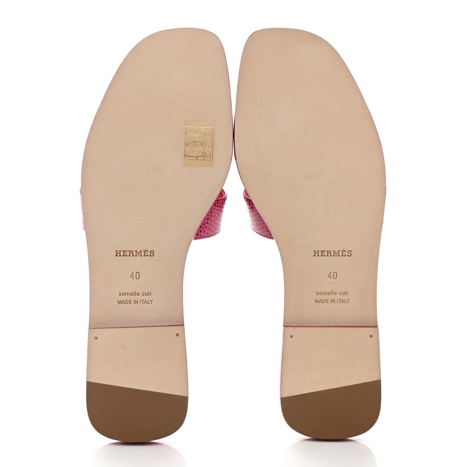 Hermes Lizard Oran Sandals 40 Fuchsia 5 of 9