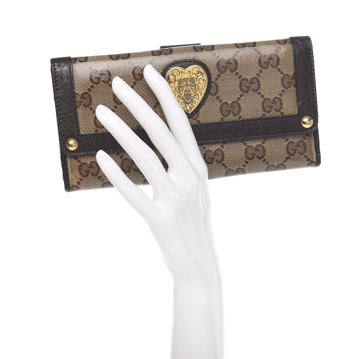 Crystal Monogram Continental Charmy Wallet Brown