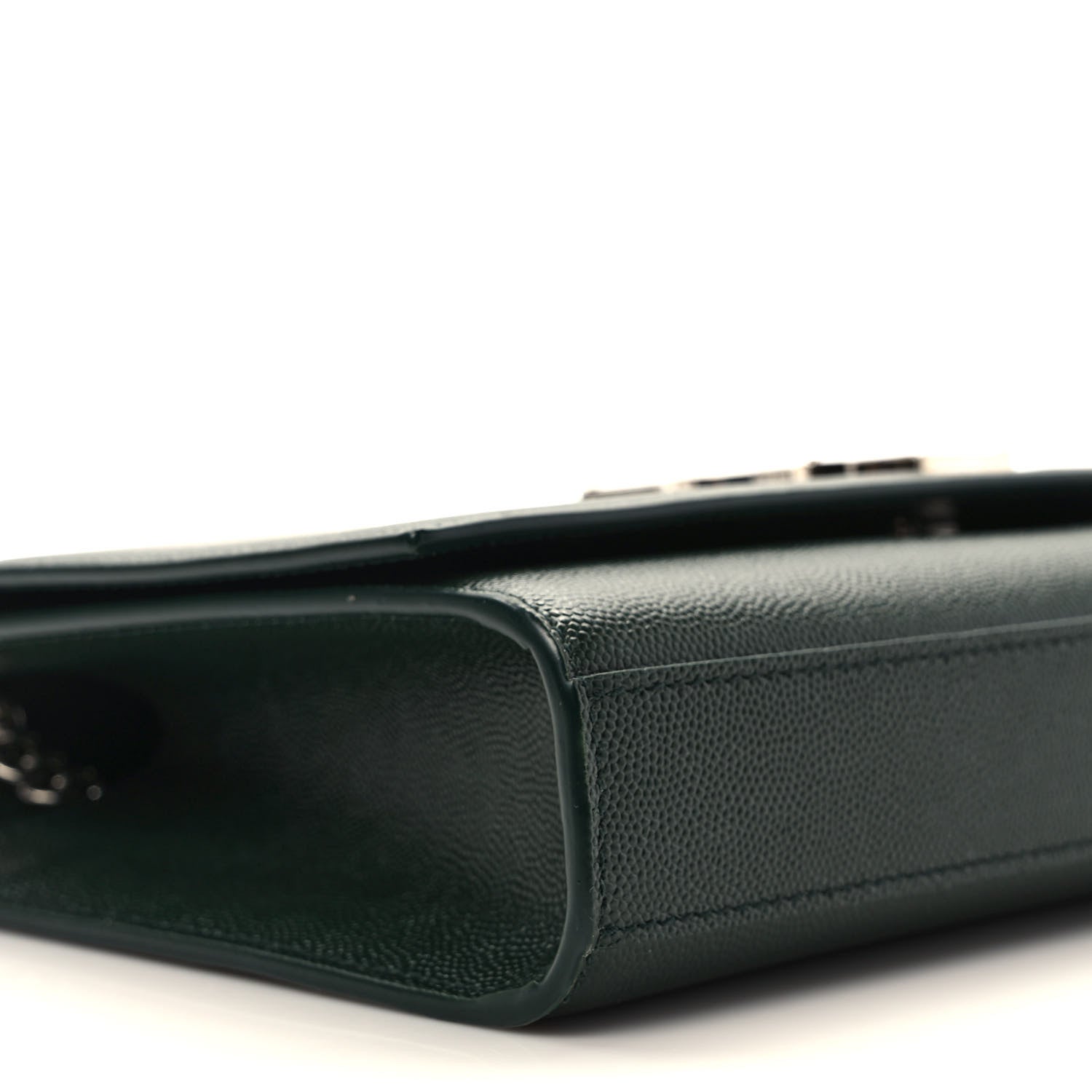 Saint Laurent Grain De Poudre Medium Monogram Kate Satchel Vert Fonce 6 of 8