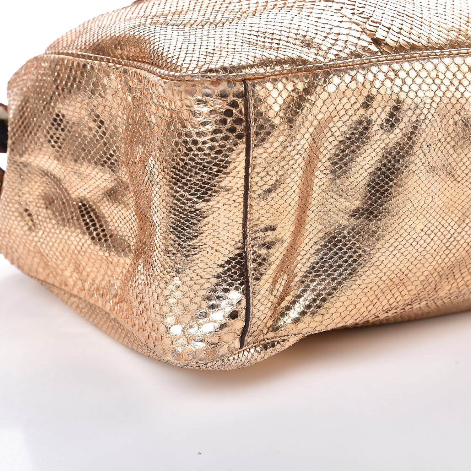 Gucci Metallic Python Large Positano Tote Gold 9 of 11