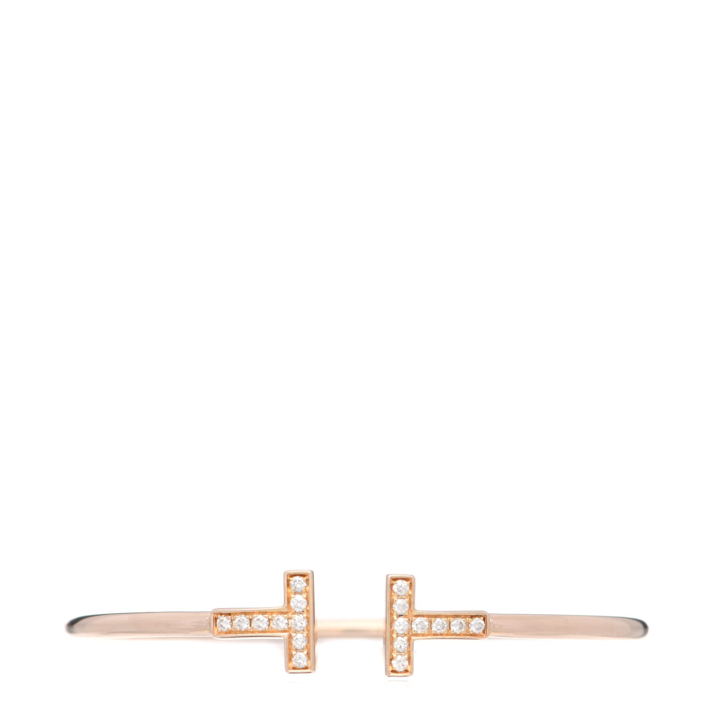 18K Rose Gold Diamond T Wire Bracelet