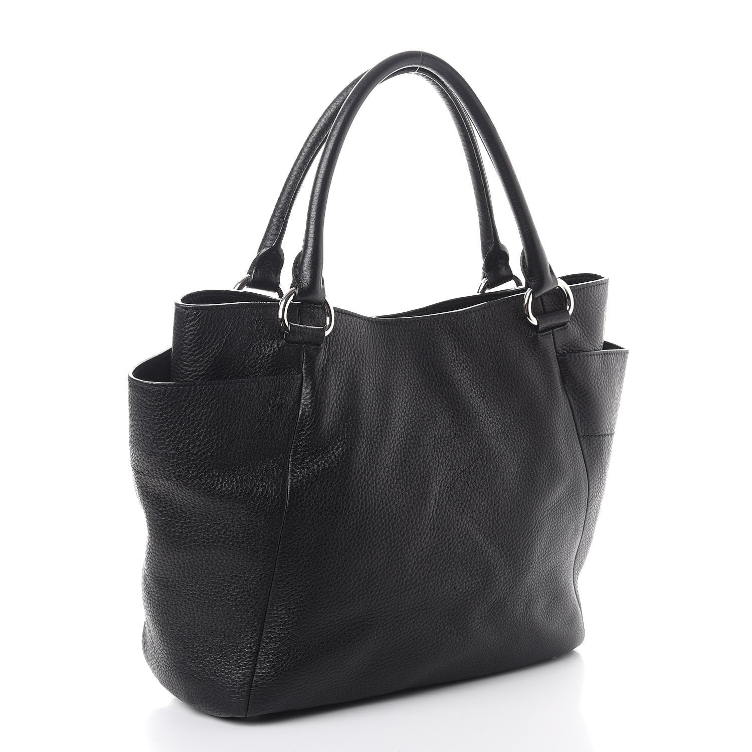 Prada Vitello Daino Side Pocket Tote Nero Black 4 of 9