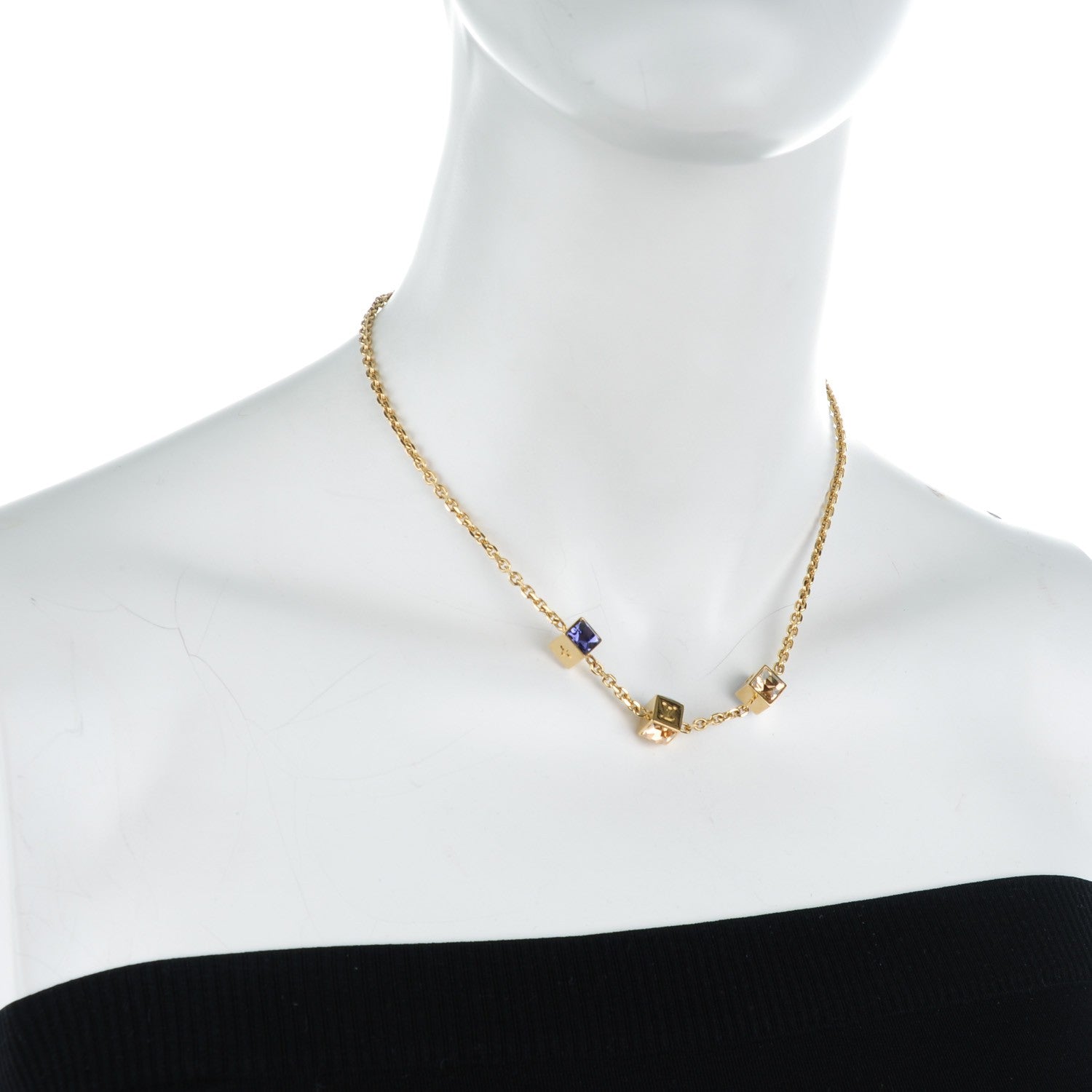 Louis Vuitton Swarovski Gamble Short Necklace Azur 2 of 4