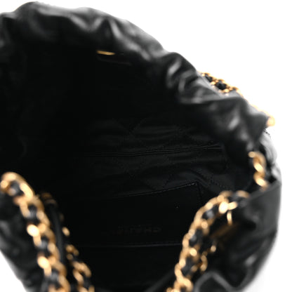 Chanel Shiny Crumpled Calfskin Quilted Pearl Mini Chanel 22 Black 5 of 10