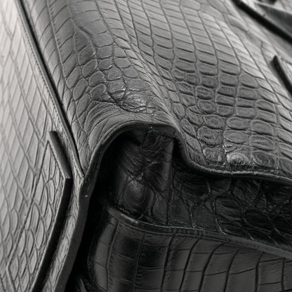Saint Laurent Calfskin Crocodile Embossed Small Sac de Jour Black 13 of 20