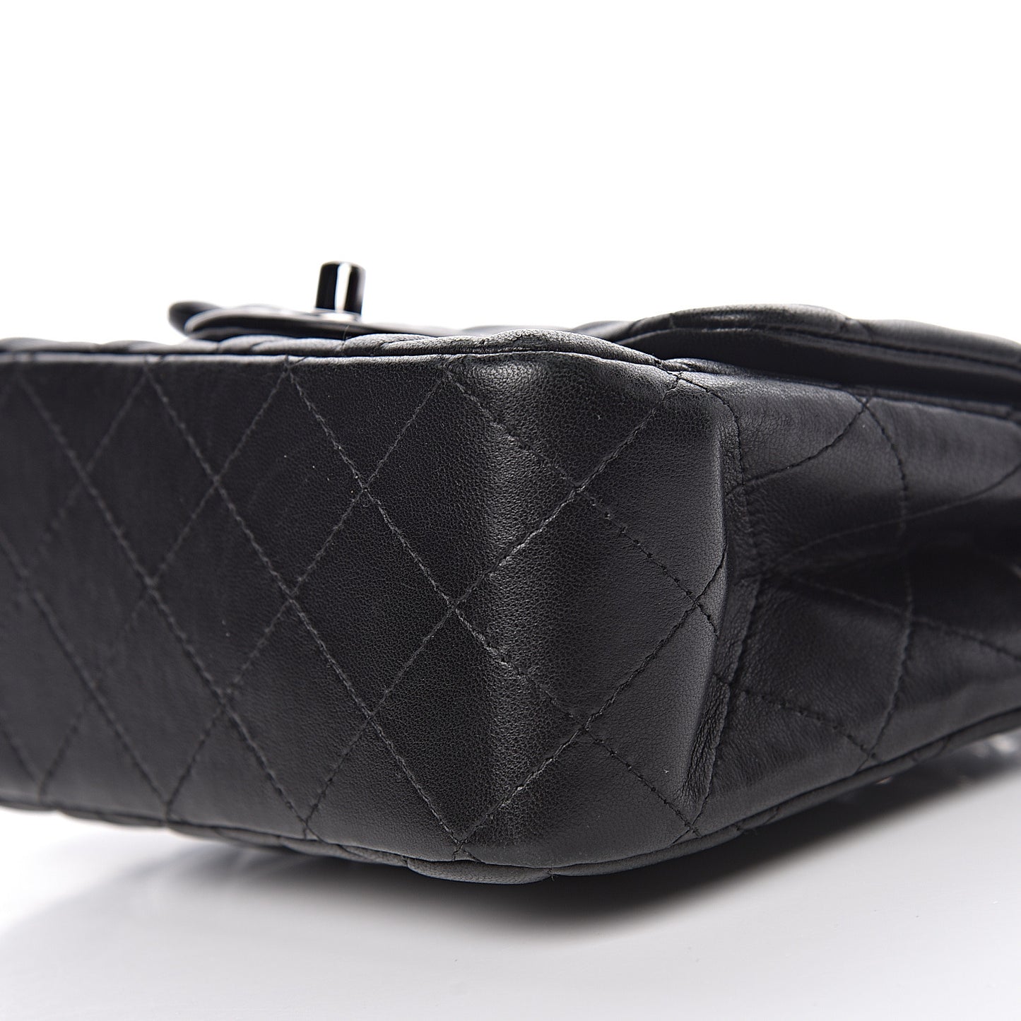 Lambskin Quilted Mini Square Flap Black