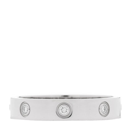Cartier 18K White Gold 8 Diamond 4mm Wedding Band LOVE Ring 57 8 3 of 4