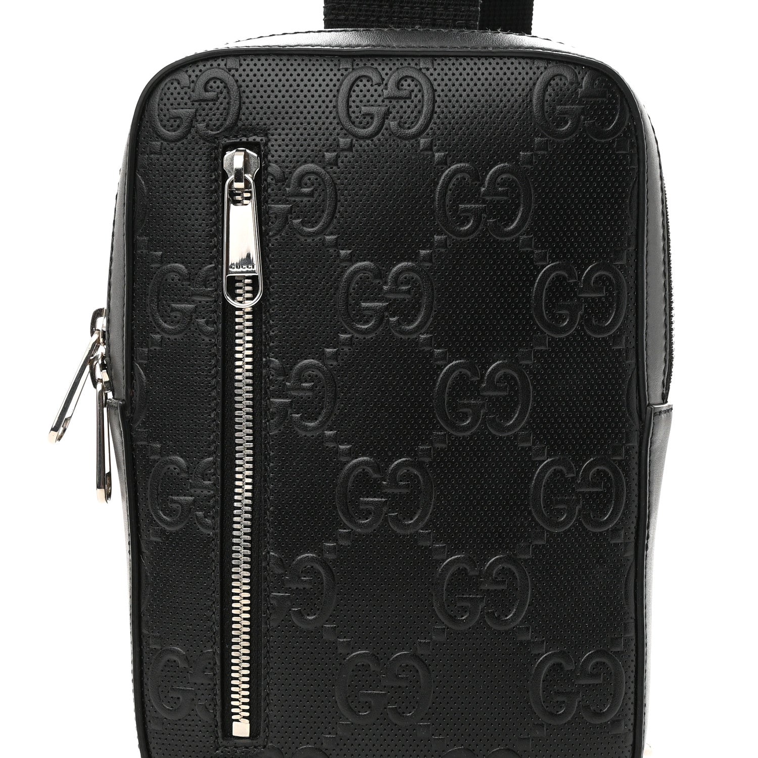 Gucci Calfskin GG Tennis Embossed Sling Backpack Black 7 of 9