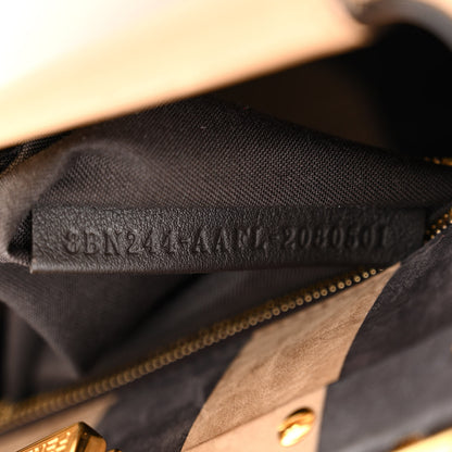 Fendi Vitello Seta Nabuk Pequin Mini Peekaboo Iconic Satchel Cuoio Tobacco Moro 7 of 11
