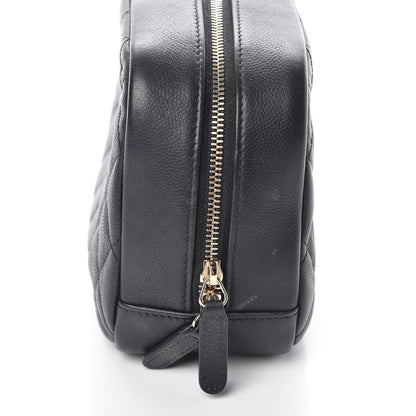 Chanel Caviar Quilted Curvy Pouch Cosmetic Case Black 11 of 19