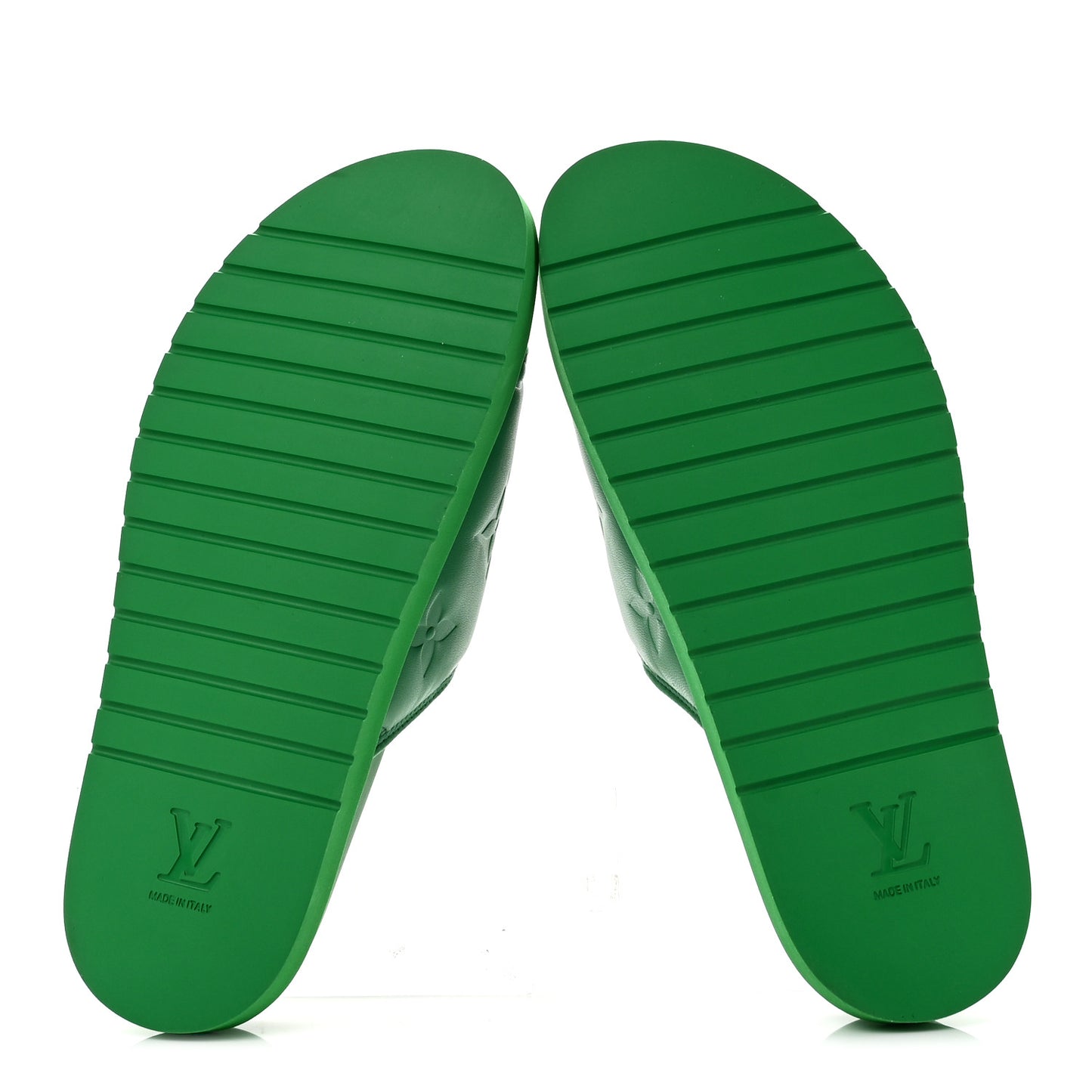 Embossed Monogram Pool Pillow Comfort Mules 9 Green