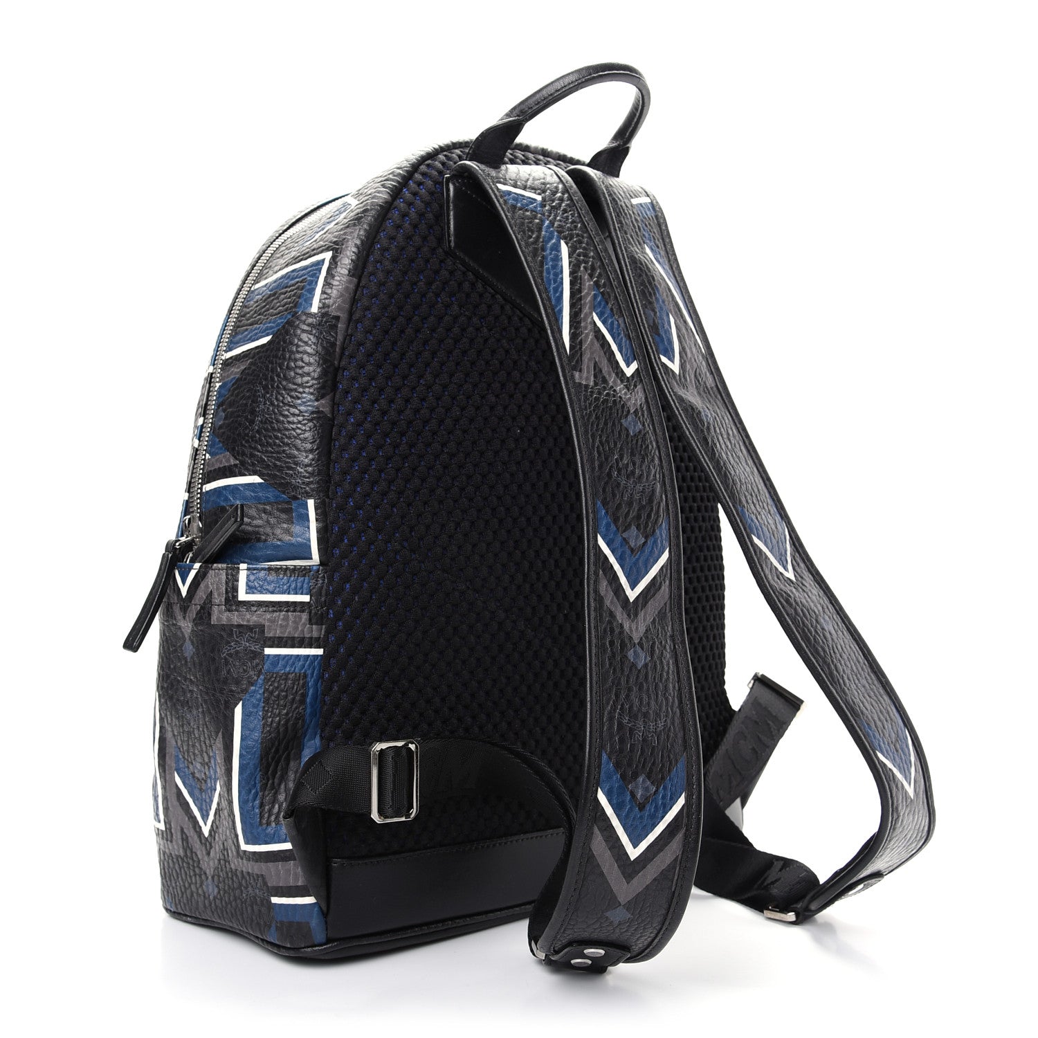 MCM Visetos Gunta Striped Printed Medium Stark Backpack Black 2 of 12
