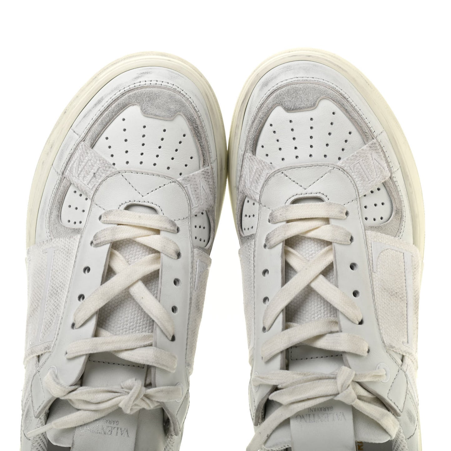 Calfskin Womens VL7N Sneakers 37.5 White Ice