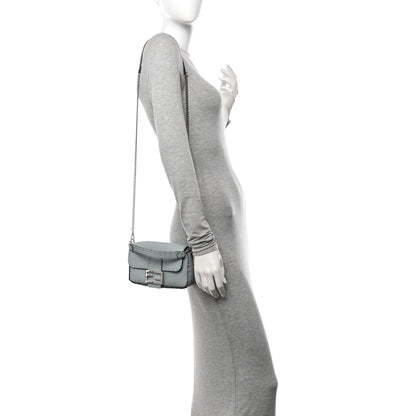 Fendi Cuoio Roma Sellerissima Nappa Sintetica Tape Stitch Mini Baguette Anice 2 of 11