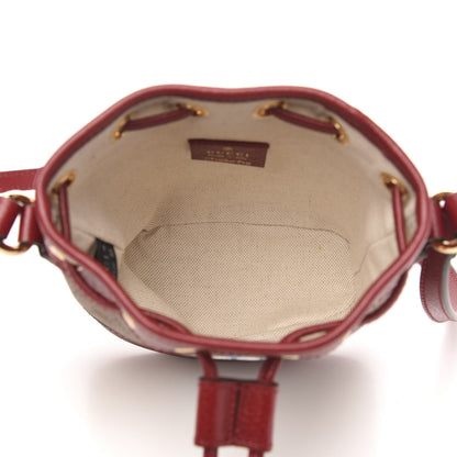 Gucci X DORAEMON Mini Vintage GG Supreme Monogram Textured Dollar Calfskin Mini Bucket Bag Beige Ebony Multicolor New Cherry Red 5 of 12