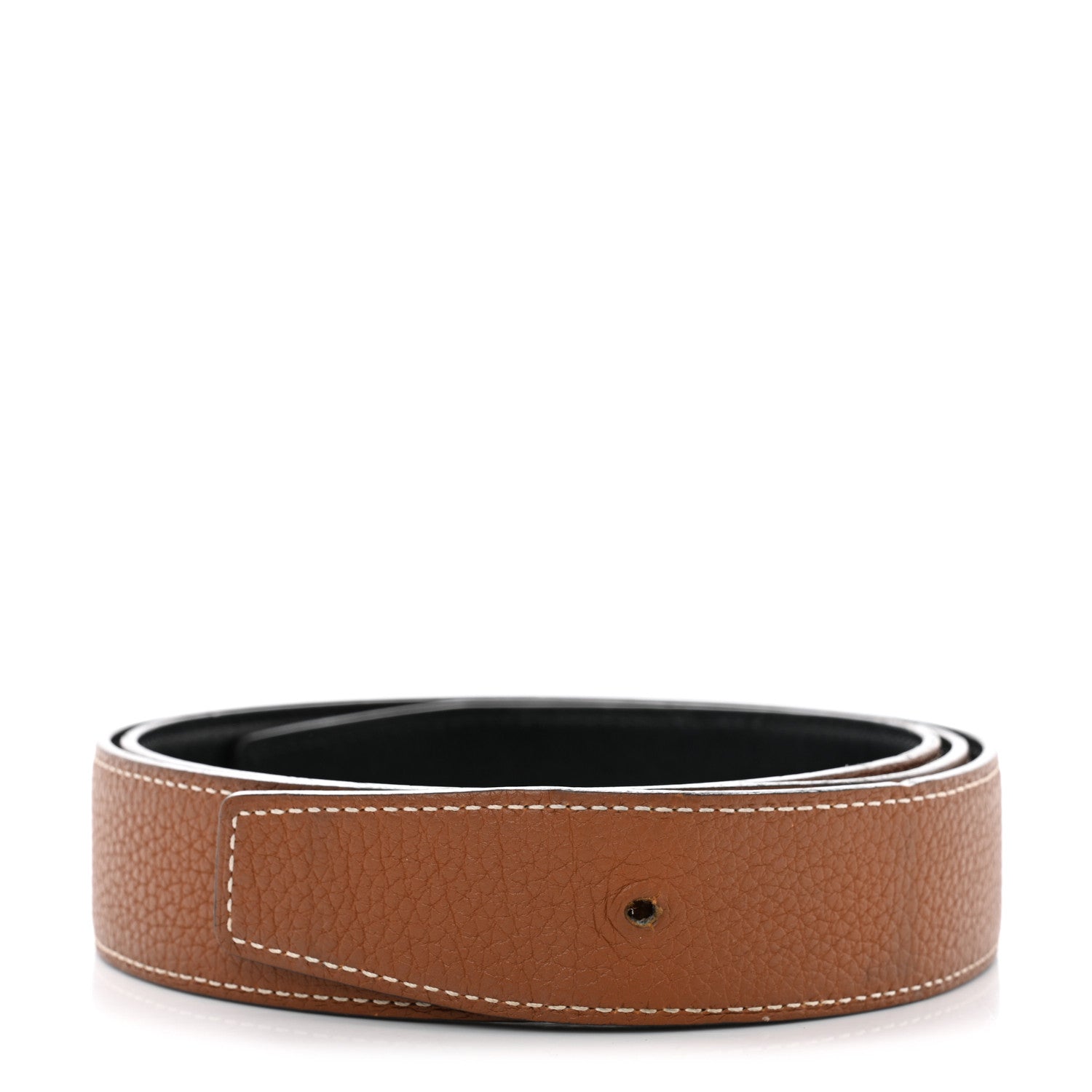 Hermes Box Togo 32mm Belt Strap 90 Black Gold 1 of 12
