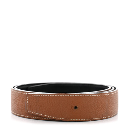 Hermes Box Togo 32mm Belt Strap 90 Black Gold 1 of 12