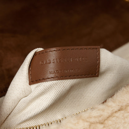 Saint Laurent Suede Shearling Patchwork Monogram Medium Jamie Brown Beige 8 of 11