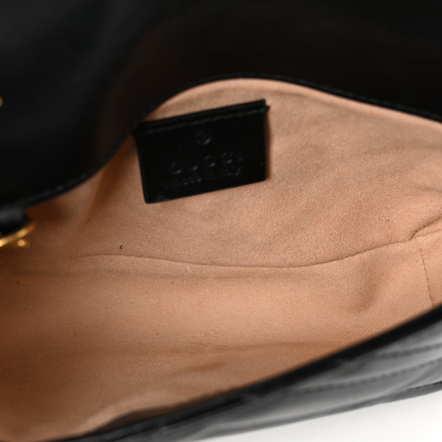 Calfskin Matelasse Super Mini GG Marmont Shoulder Bag Black