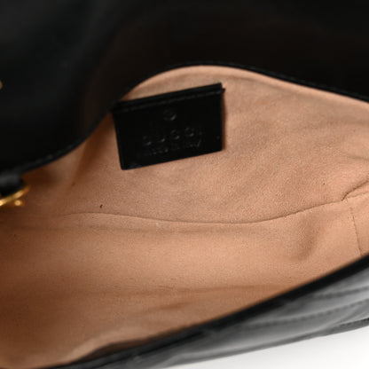 Gucci Calfskin Matelasse Super Mini GG Marmont Shoulder Bag Black 6 of 10