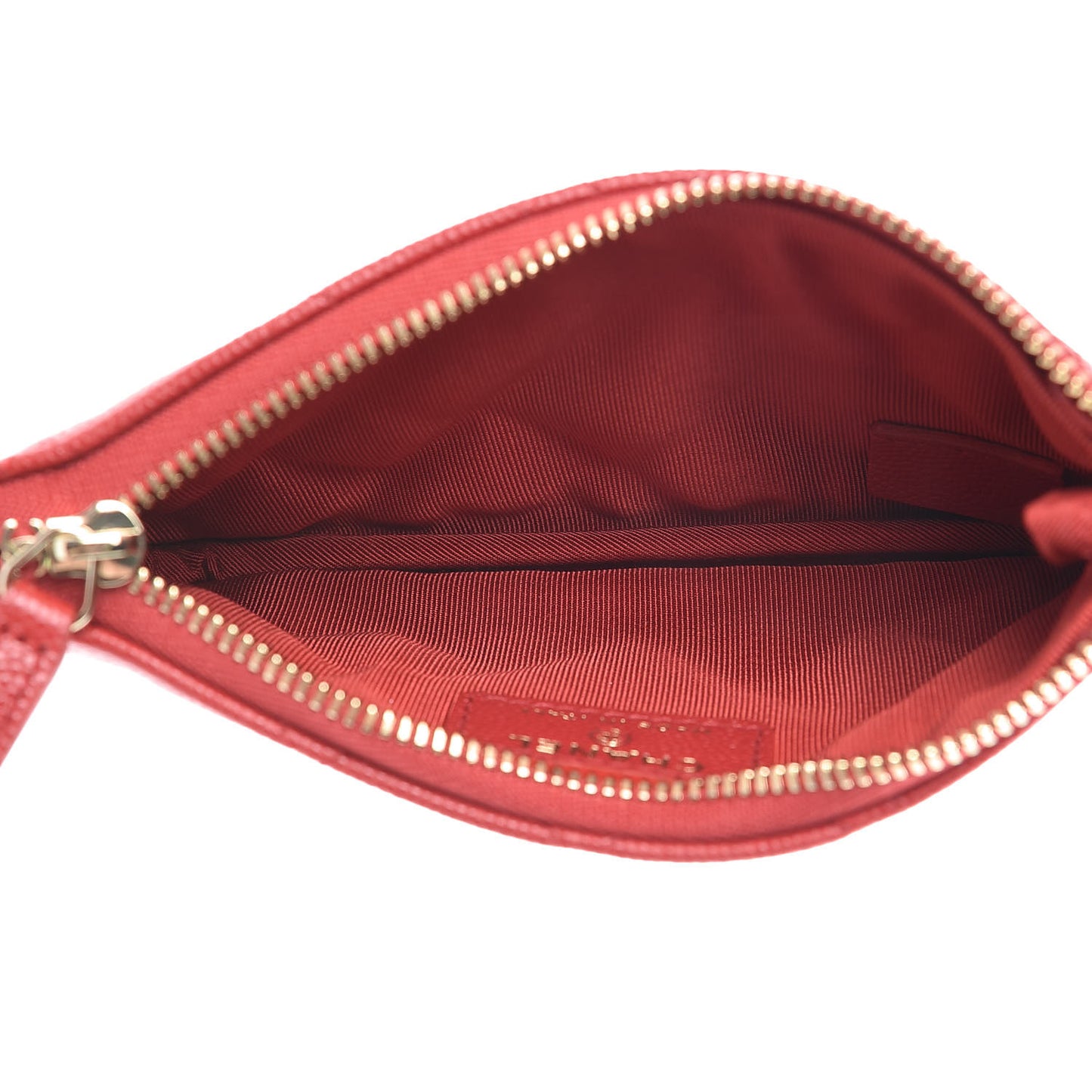 Caviar Quilted Small Cosmetic Case Red