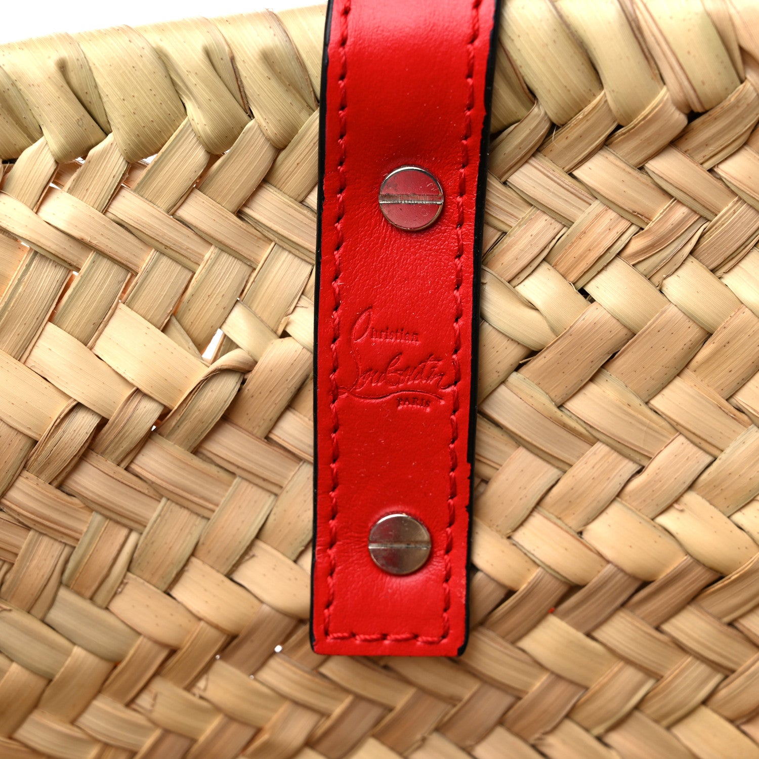 Christian Louboutin Woven Straw Loubishore Tote Sunrise 6 of 10