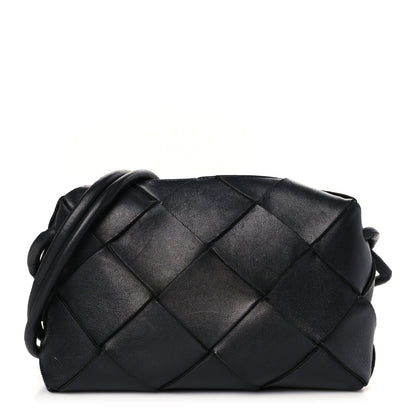 Bottega Veneta Lambskin Maxi Intrecciato Small Cassette Camera Bag Black 1 of 8