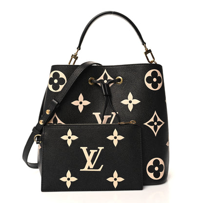 Louis Vuitton Empreinte Monogram Giant Neonoe MM Black Beige 3 of 11