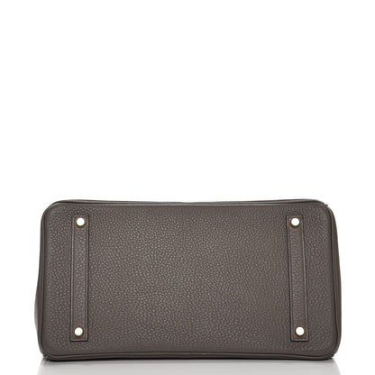 Hermes Taurillon Clemence Birkin 35 Etain 6 of 41
