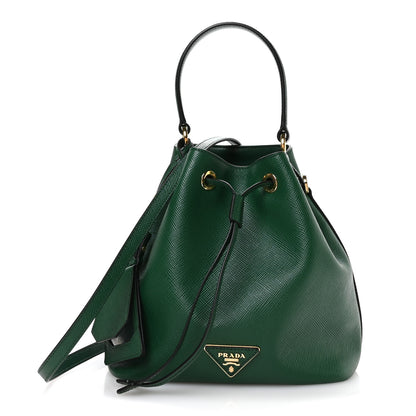 Prada Saffiano Cuir Bucket Bag Biliardo 1 of 10