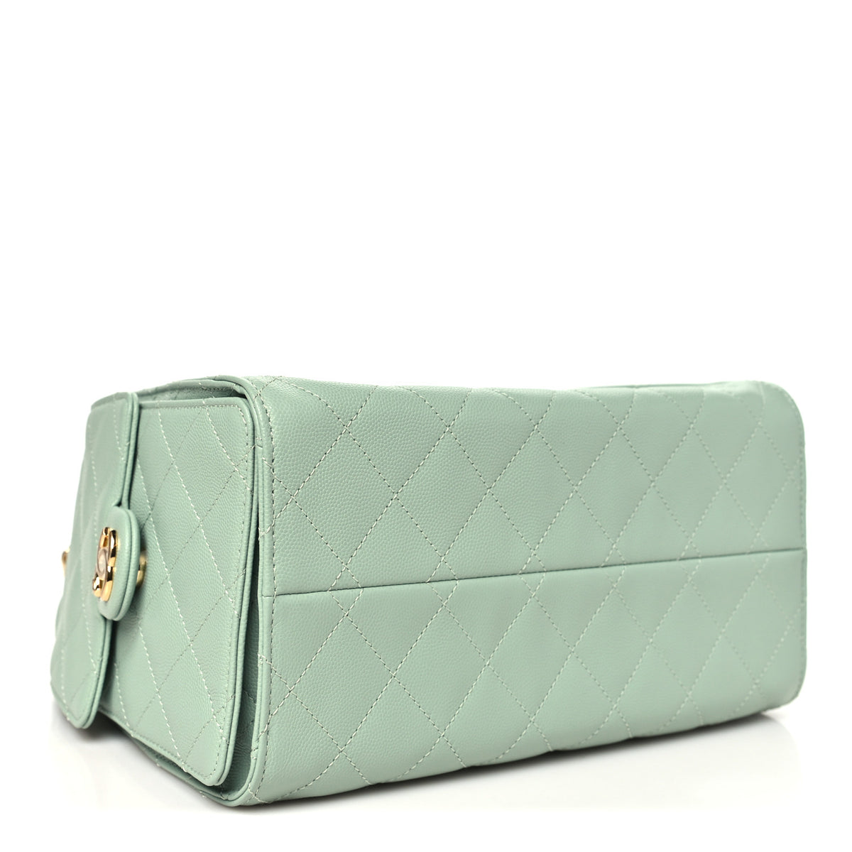 Caviar Quilted Small Chanel 25 Handbag Light Green