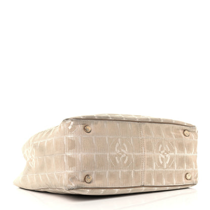 Chanel Metallic Nylon Small Travel Tote Beige 4 of 10