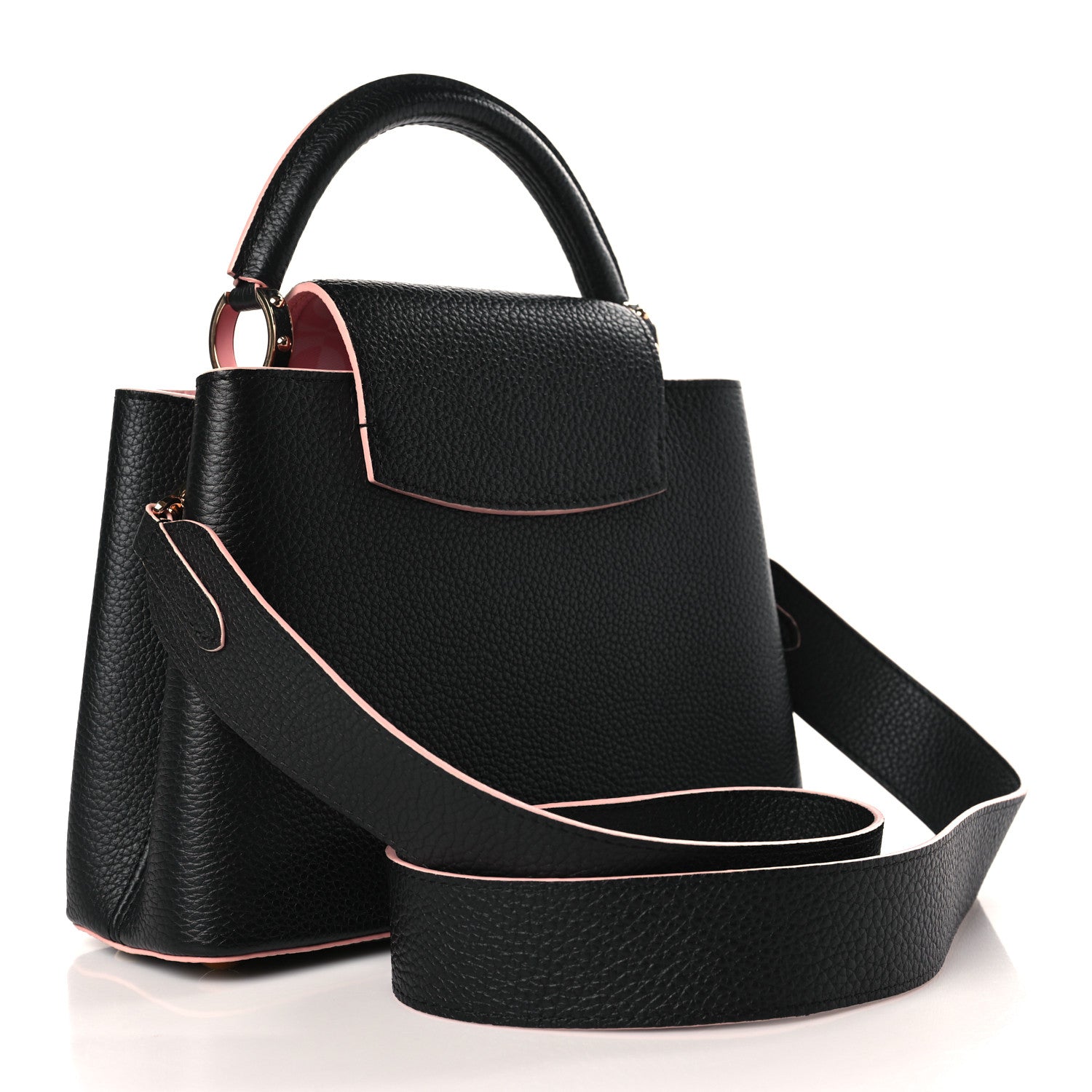 Louis Vuitton Taurillon Capucines BB Black Pink 3 of 8
