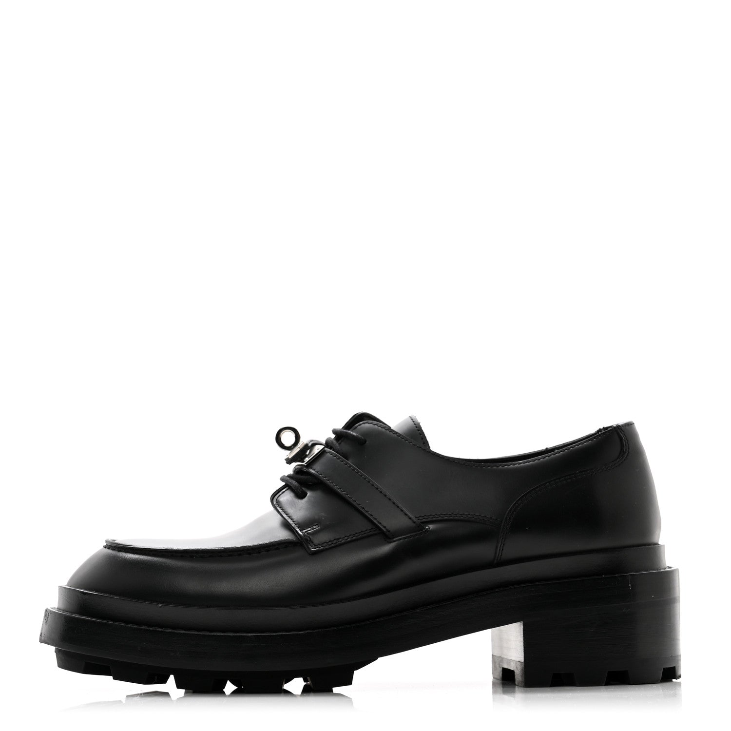 Hermes Glossed Calfskin First Oxford 38.5 Black 1 of 11