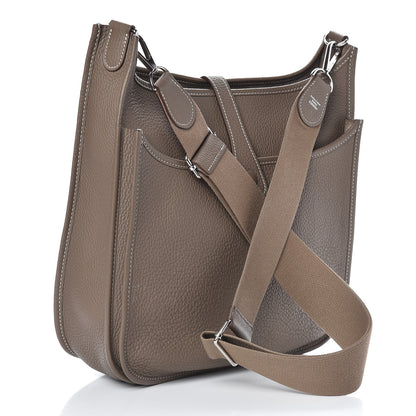 Hermes Taurillon Clemence Evelyne III GM Etoupe 3 of 11