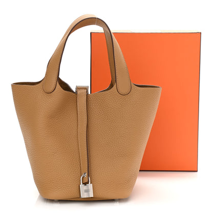 Hermes Taurillon Clemence Picotin Lock 18 PM Biscuit 11 of 11