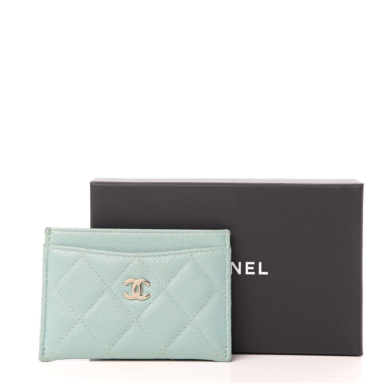 Chanel Caviar Quilted Card Holder Light Blue 8 of 8