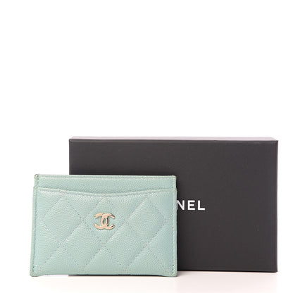 Chanel Caviar Quilted Card Holder Light Blue 8 of 8