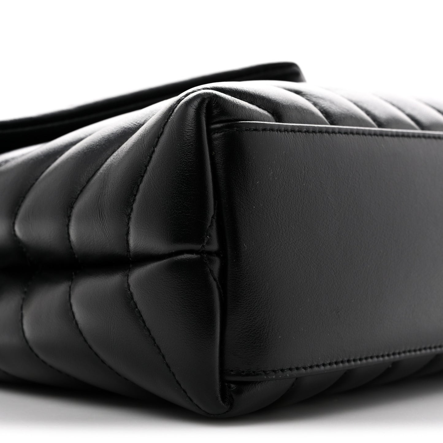 Calfskin Y Quilted Monogram Small Loulou Chain Satchel Black
