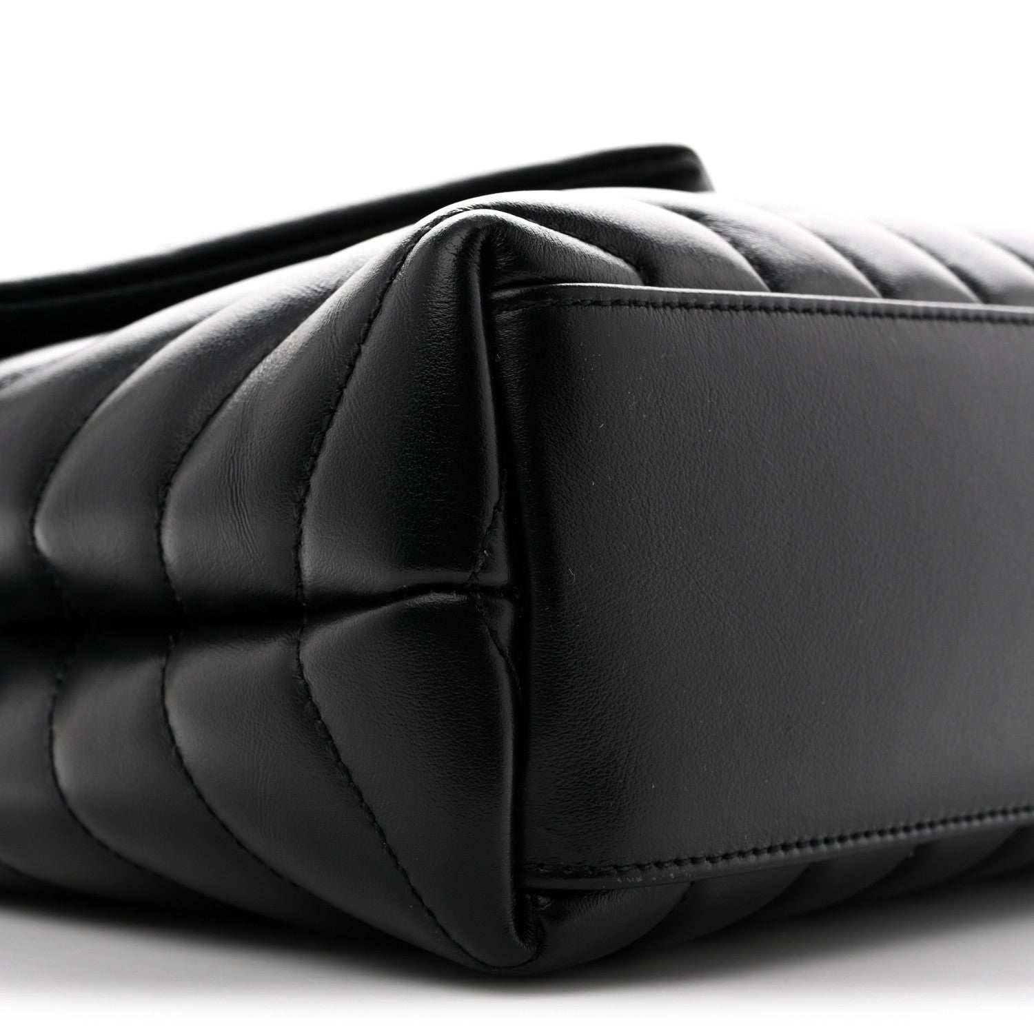 Saint Laurent Calfskin Y Quilted Monogram Small Loulou Chain Satchel Black 9 of 14