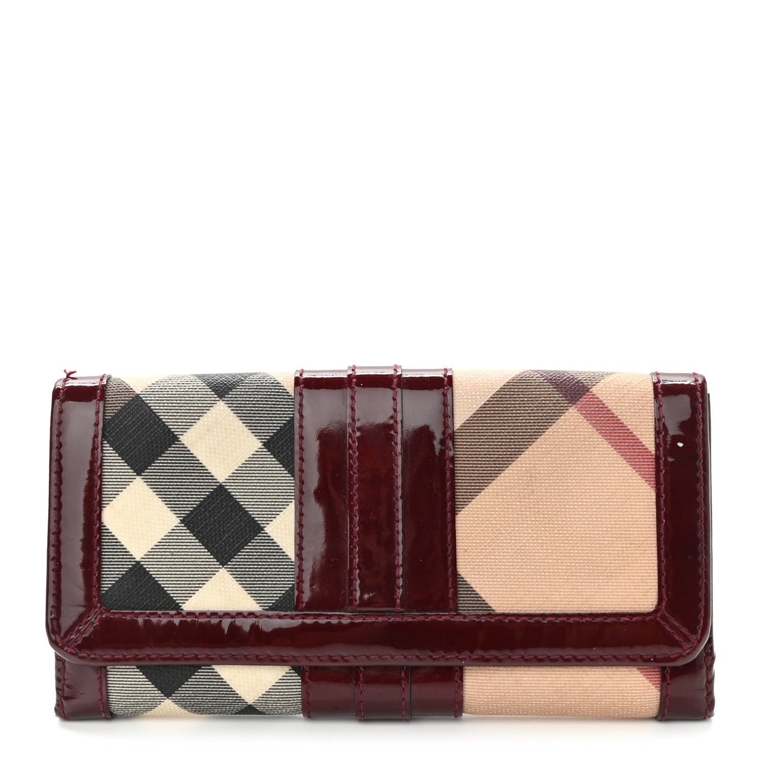 Burberry Nova Check Penrose Continental Wallet Red 1 of 9