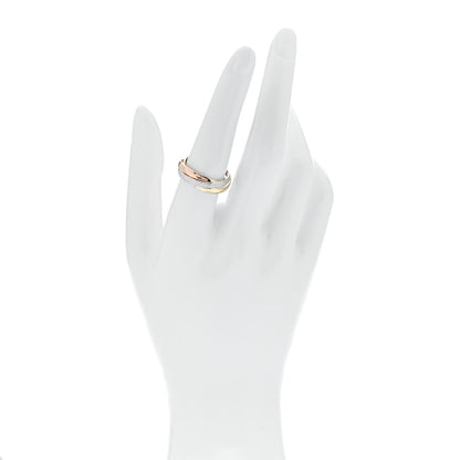 Cartier 18K White Yellow Pink Gold Diamond Small Trinity Paved Ring 55 7.25 2 of 5