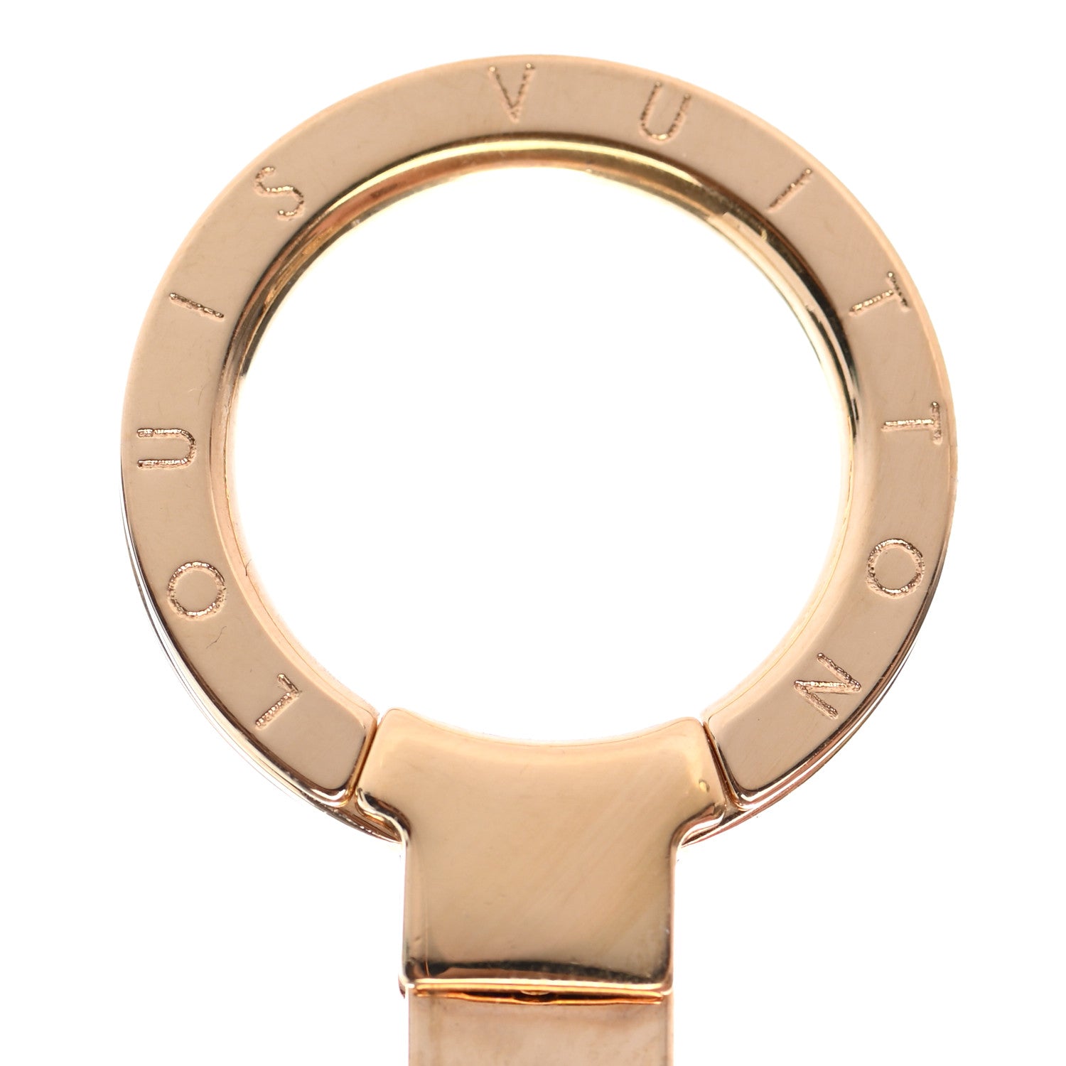 Louis Vuitton Brass Enamel Fleur De Monogram Bag Charm Chain Gold 4 of 5