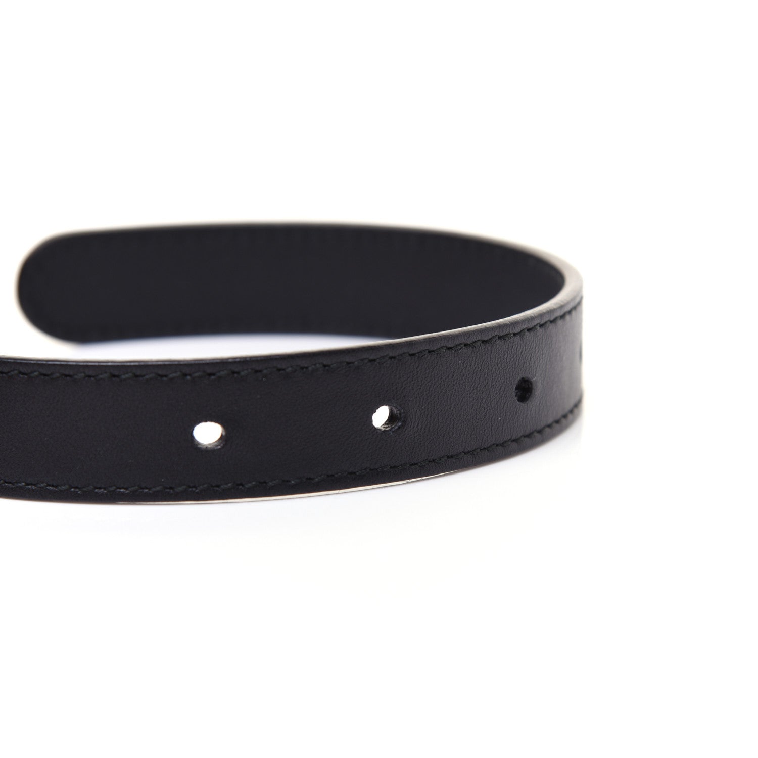 Gucci Moon Calfskin Pearl Double G 20mm Belt 80 32 Black Cream 6 of 9