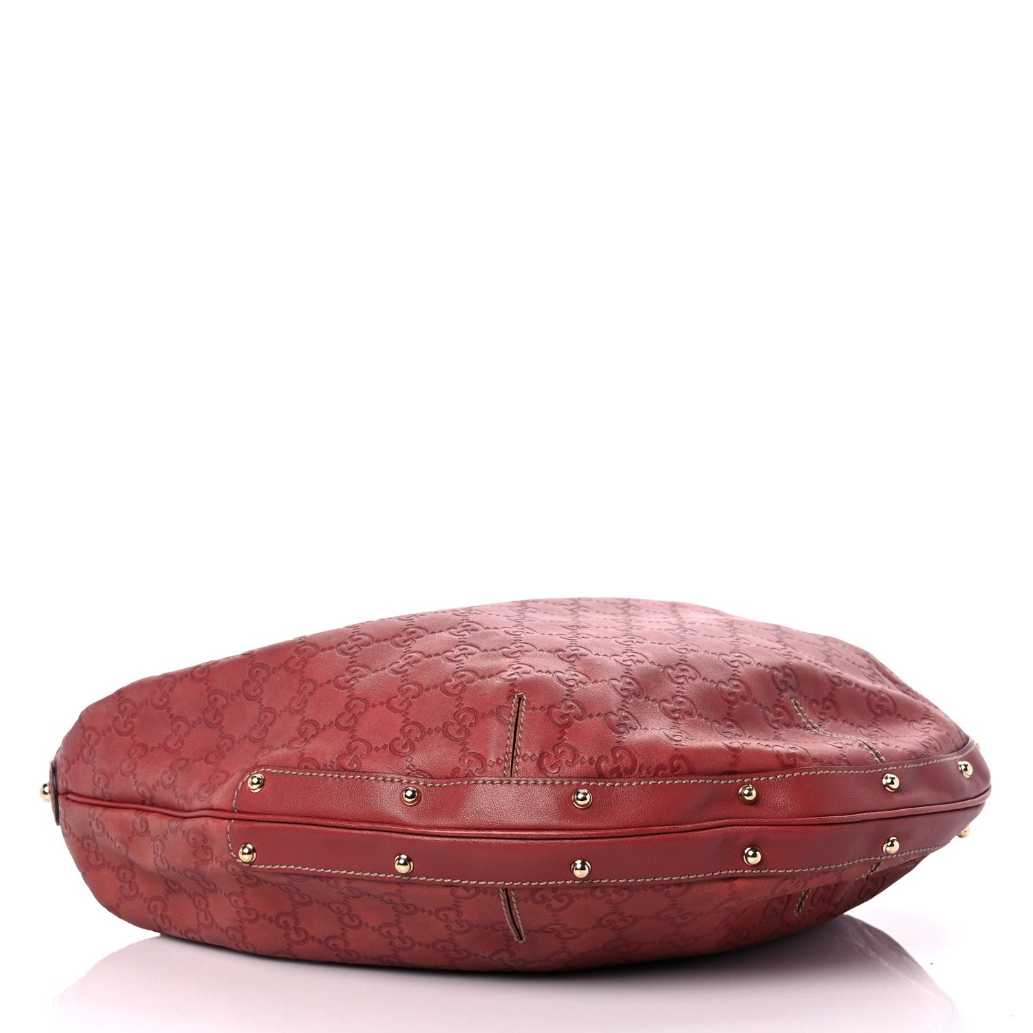 Gucci Guccissima Large Biba Studded Hobo Red 4 of 12