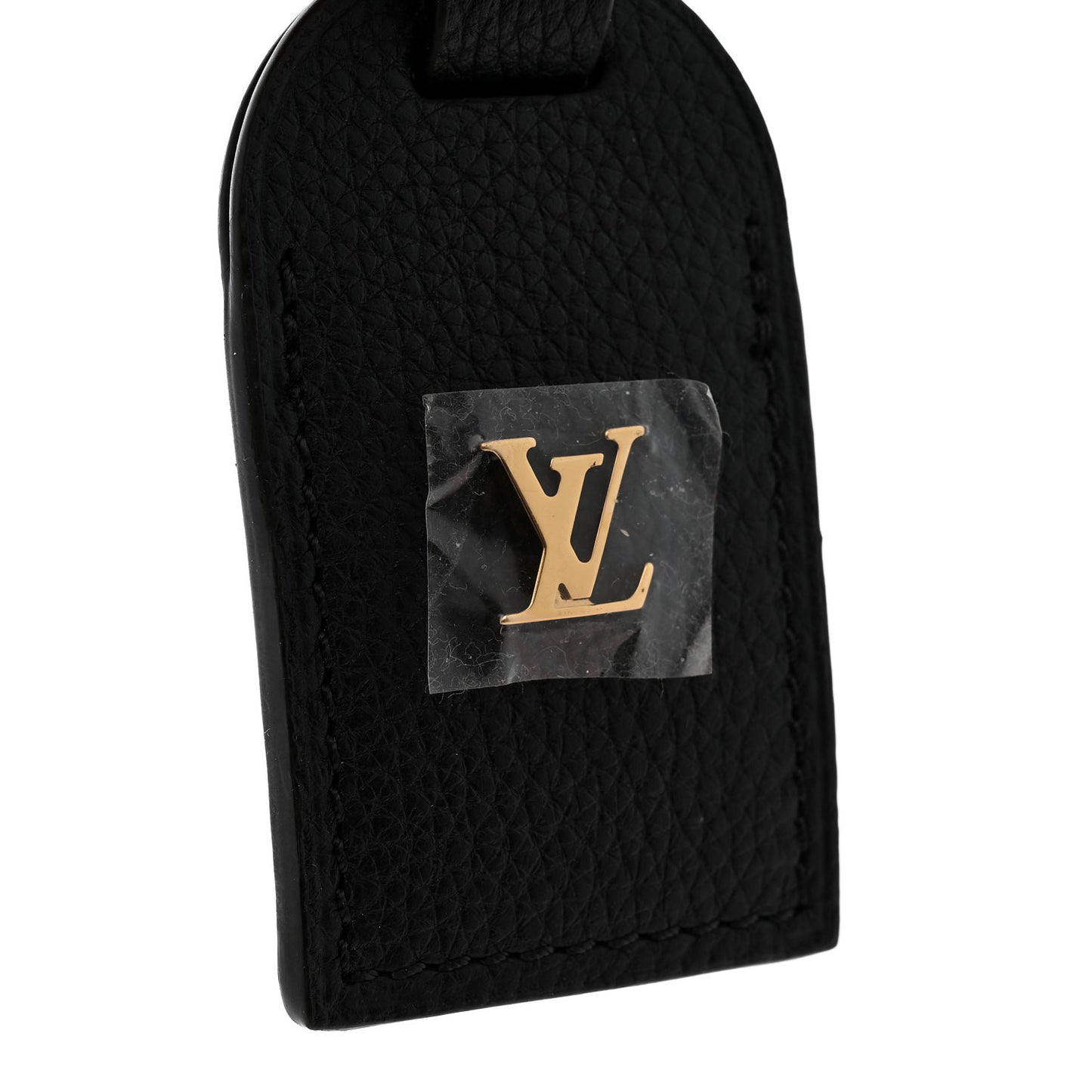 Calfskin City Steamer Luggage Tag Black