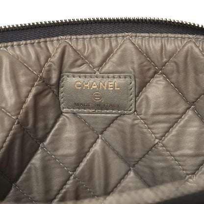 Chanel Cracked Metallic Calfskin Quilted Large Boy Cosmetic Case Silver 12 of 17
