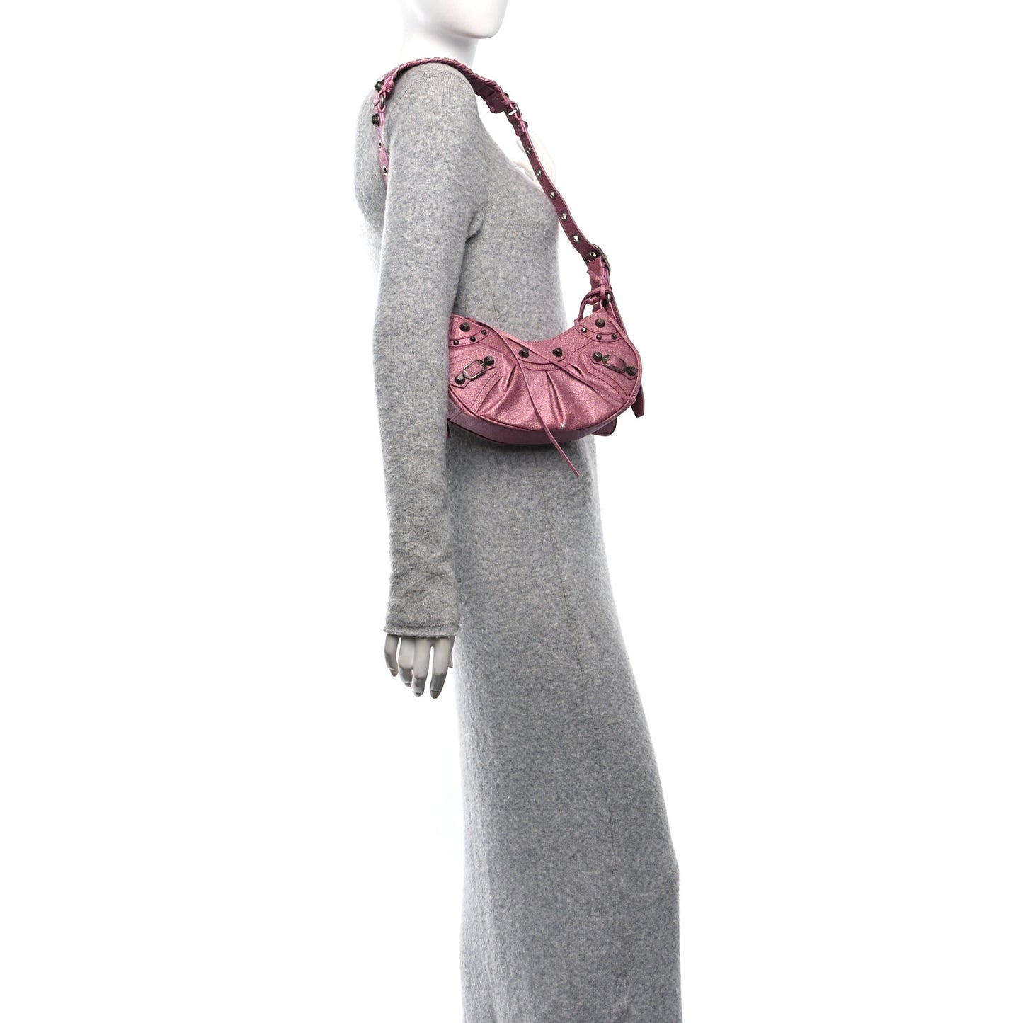 Sparkling Fabric Le Cagole Shoulder Bag XS Sweet Pink