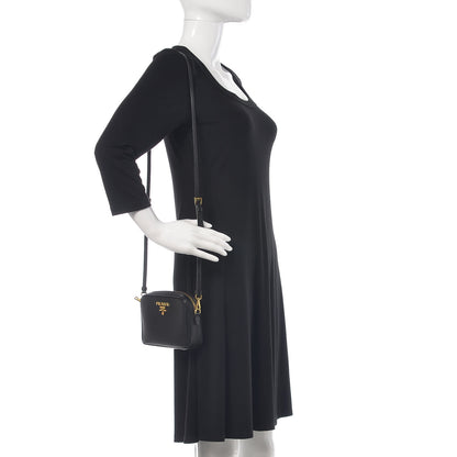 Prada Saffiano Mini Camera Crossbody Bag Black 2 of 11
