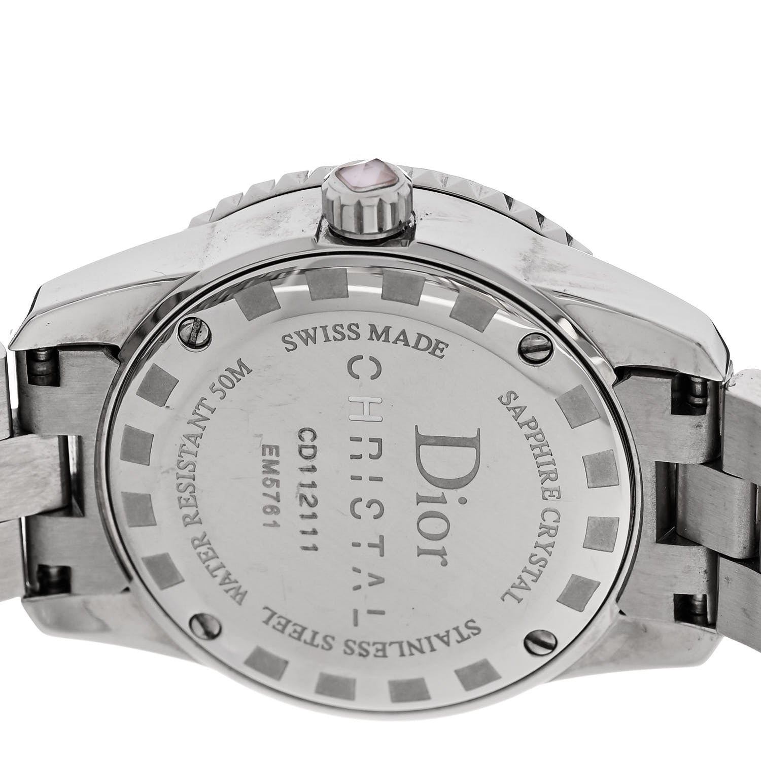 Christian Dior Stainless Steel Diamond Sapphire Pink Mother of Pearl 29mm Christal Quartz Watch 4 of 5